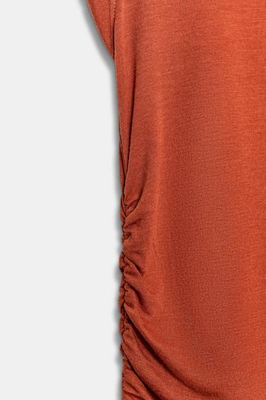 SIDE GATHERED TOP - Burnt orange by Zara - Image 9