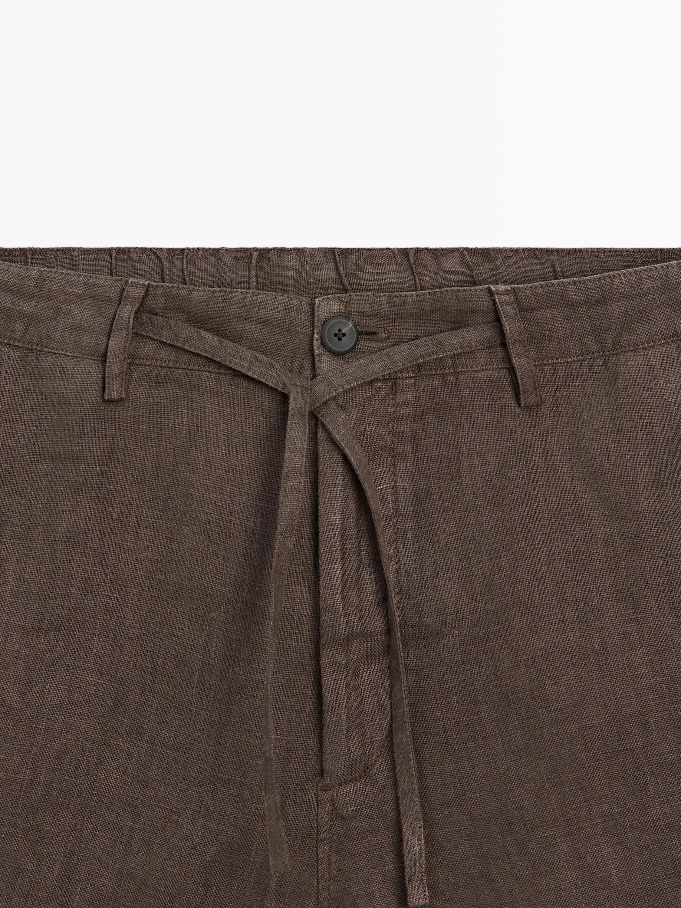 100% linen Bermuda shorts