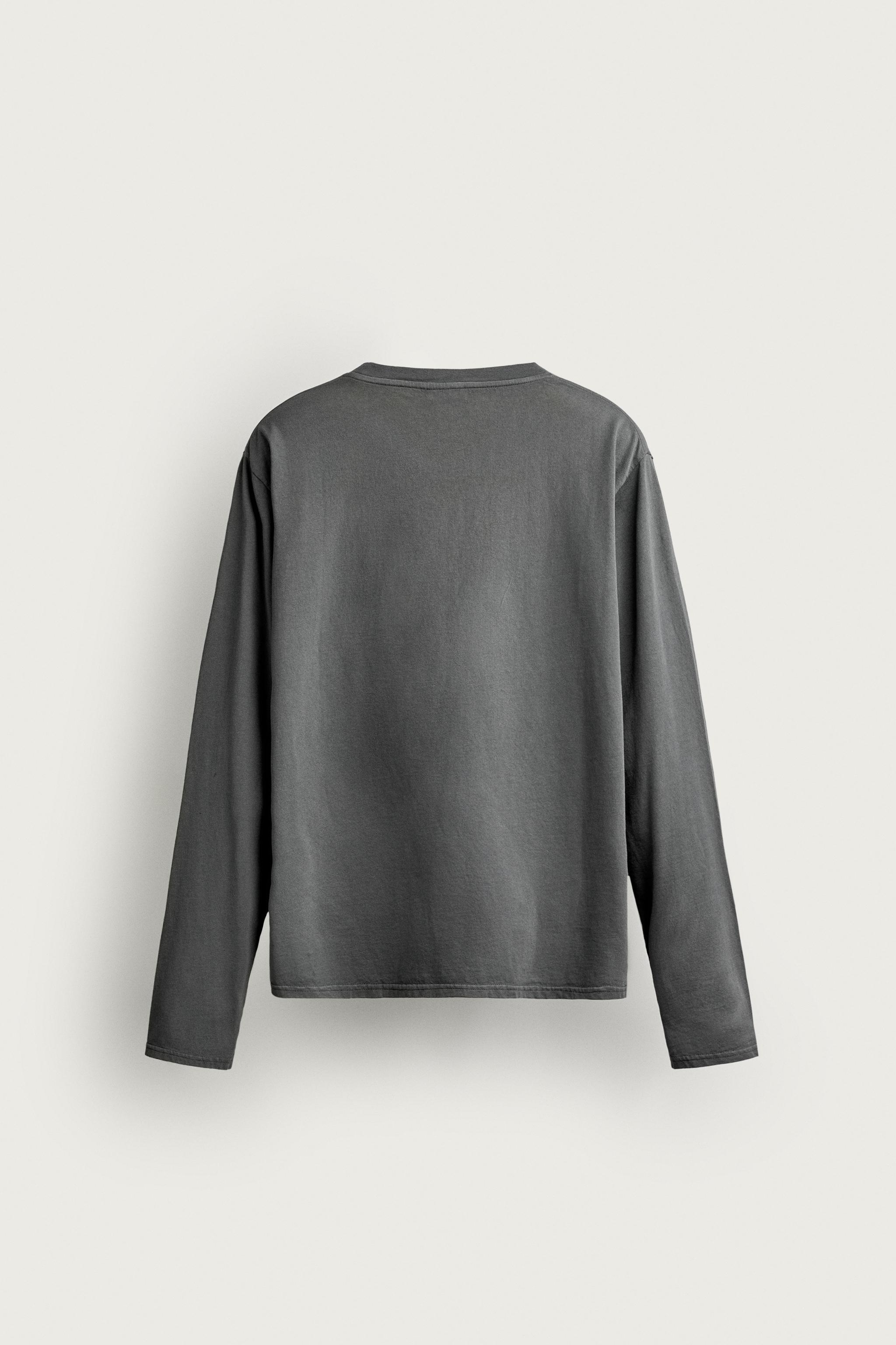 Zara RELAXED FIT UZUN KOLLU T-SHIRT görsel 8
