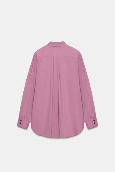 OVERSIZE HIGH-NECK SHIRT - Mauve by Zara - Image 8