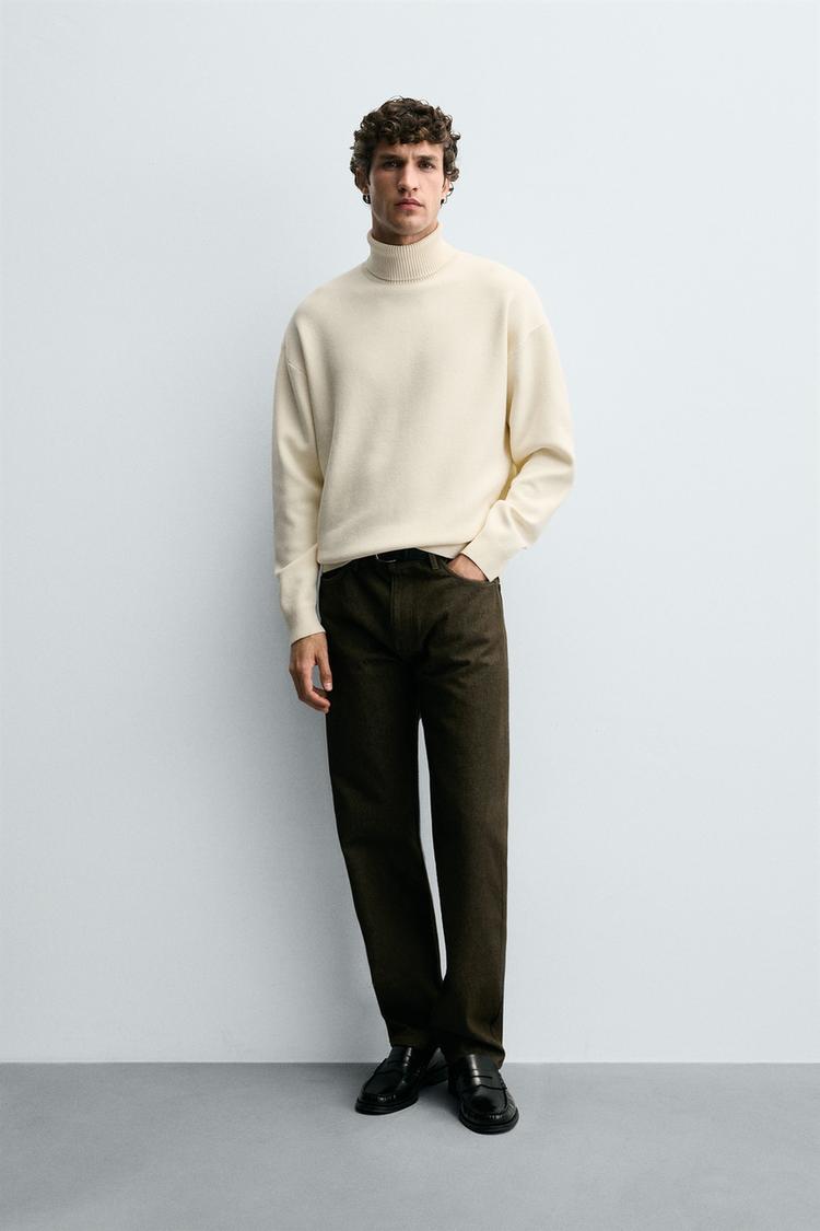 SOFT HIGH NECK SWEATER Oyster-white ZARA UAE Dubai/Sharjah - Main Image