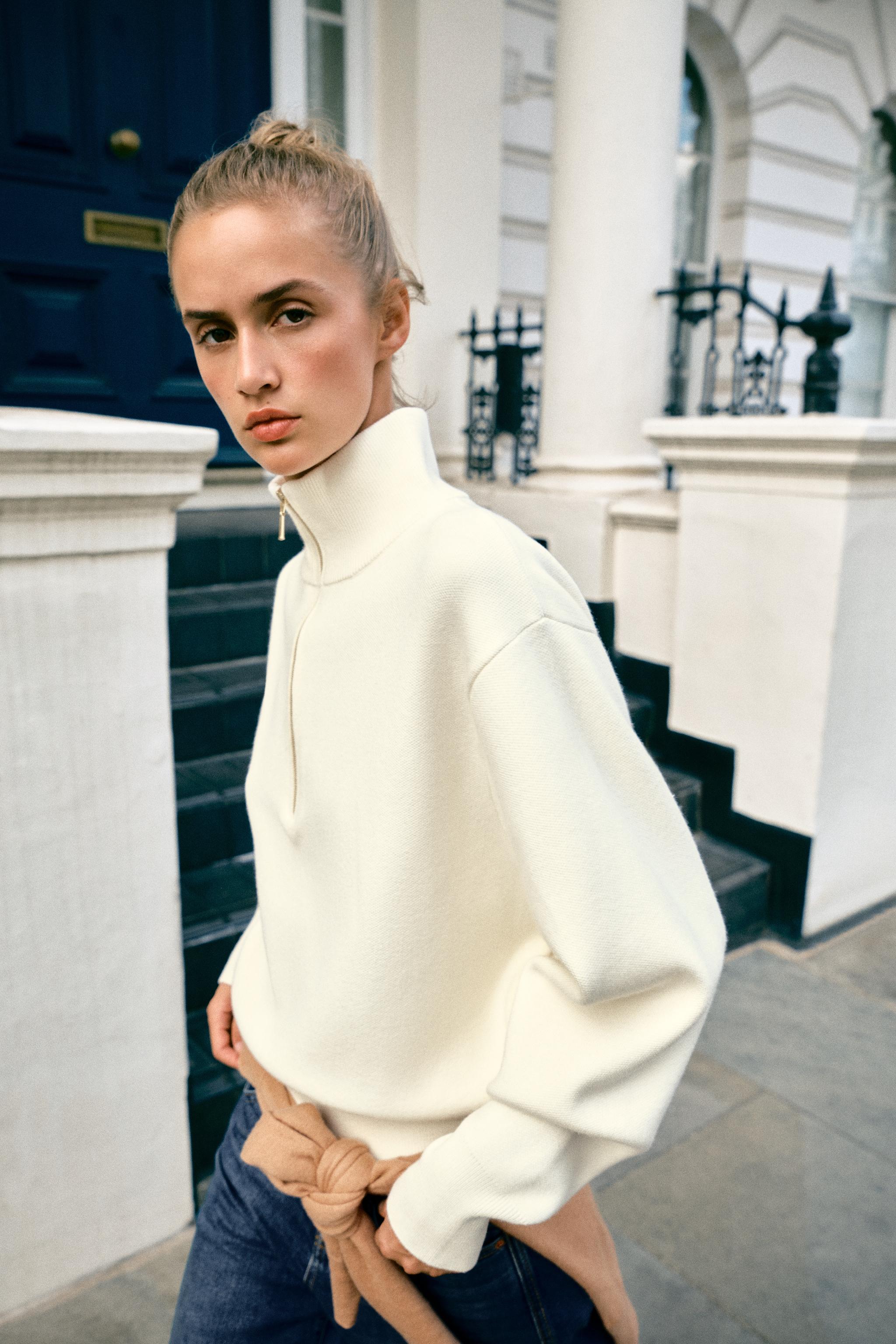 Женские свитеры Zara HIGH-NECK KNIT JUMPER — фото 6