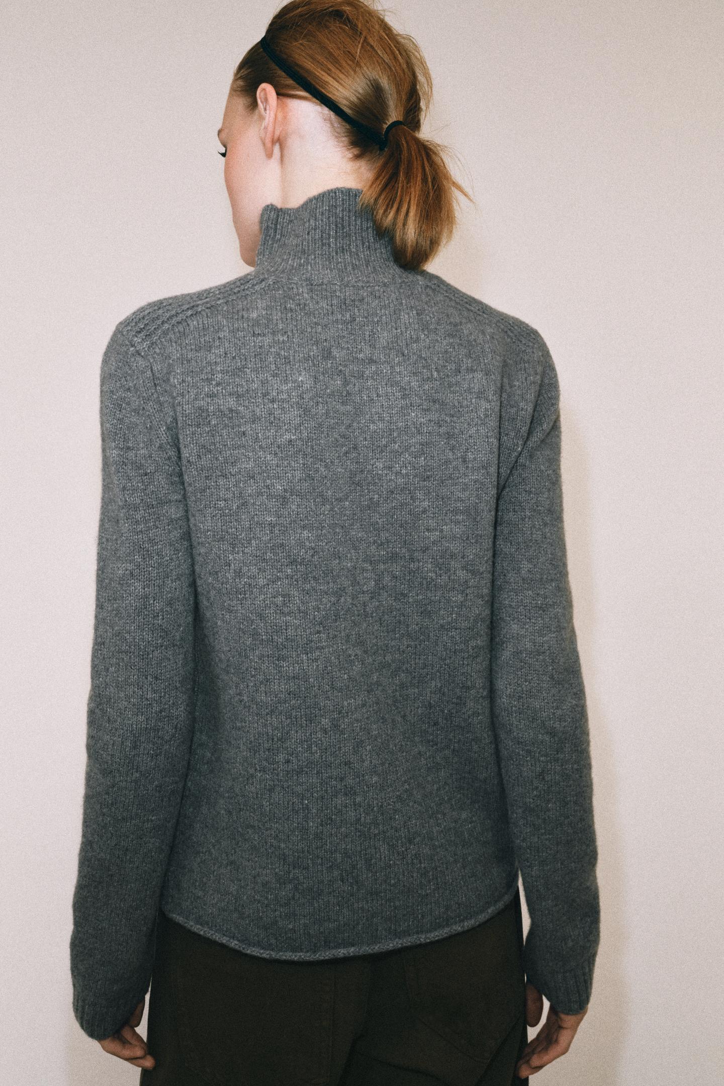 Женский свитер Zara 100% Wool High-Neck, цвет: Серый — фото 3