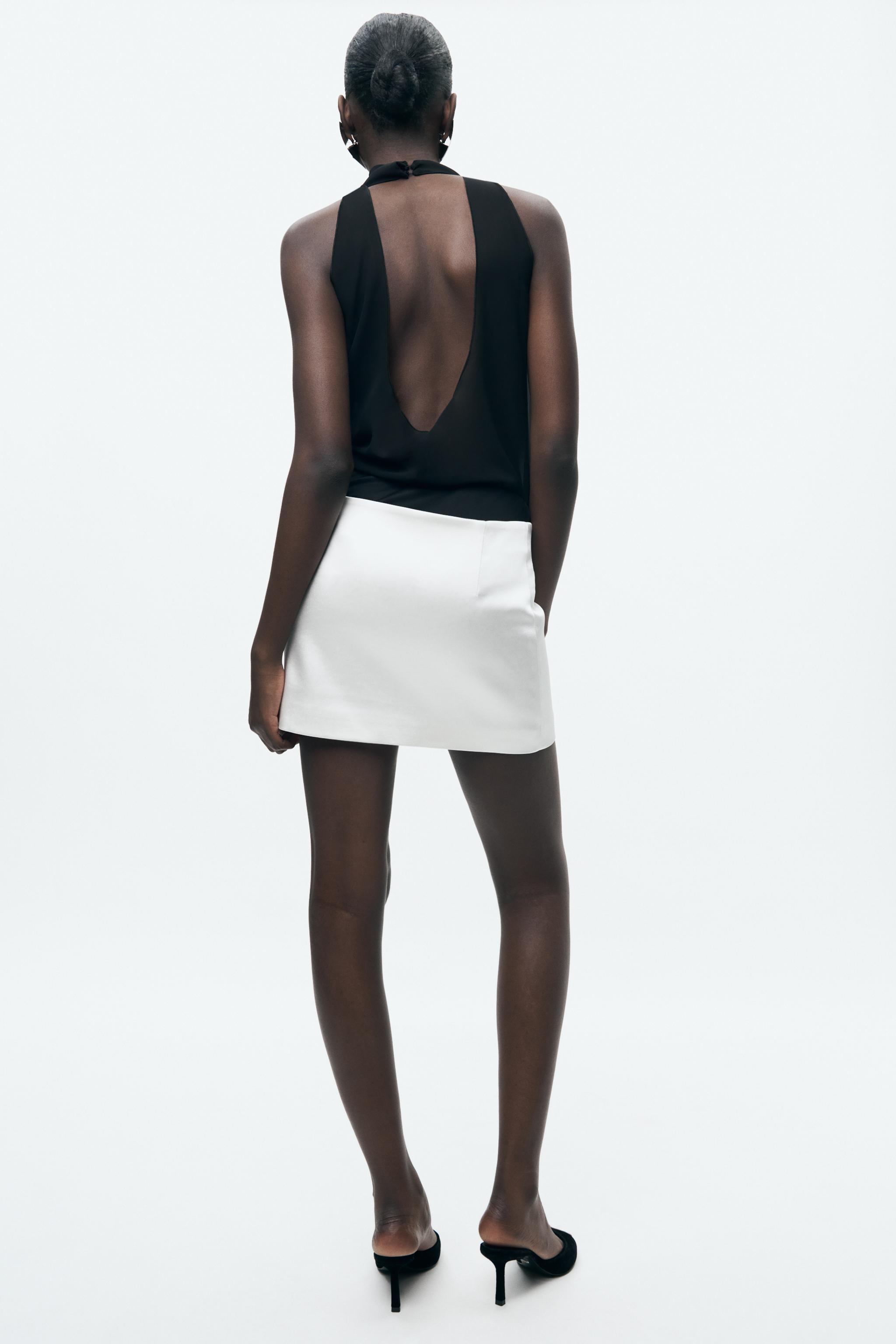 Black and shop white skirt zara