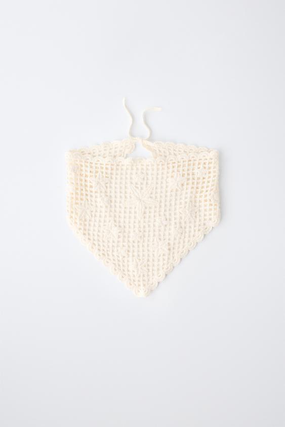 Zara STAR CROCHET HEADBAND - Ecru - Image 0