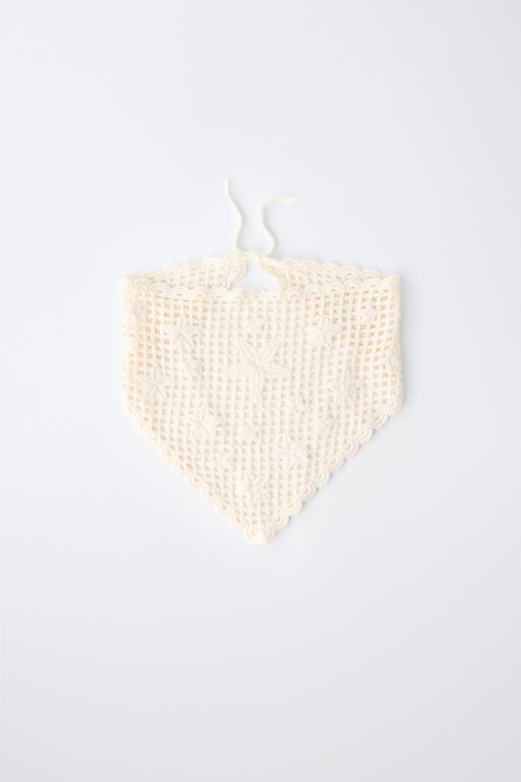 STAR CROCHET HEADBAND — Ecru