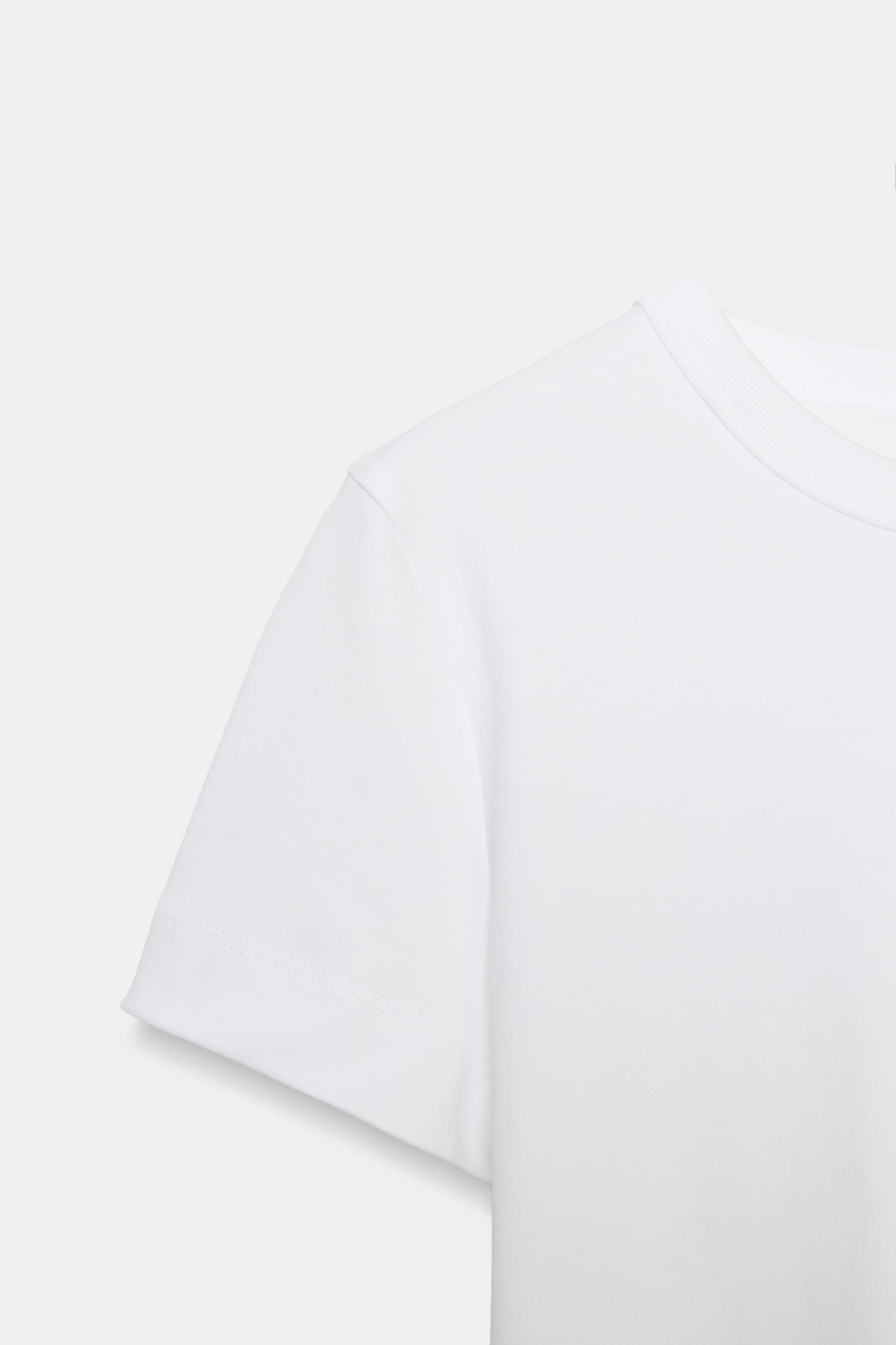 Zara İNTERLOK KISA KOLLU T-SHIRT görsel 7