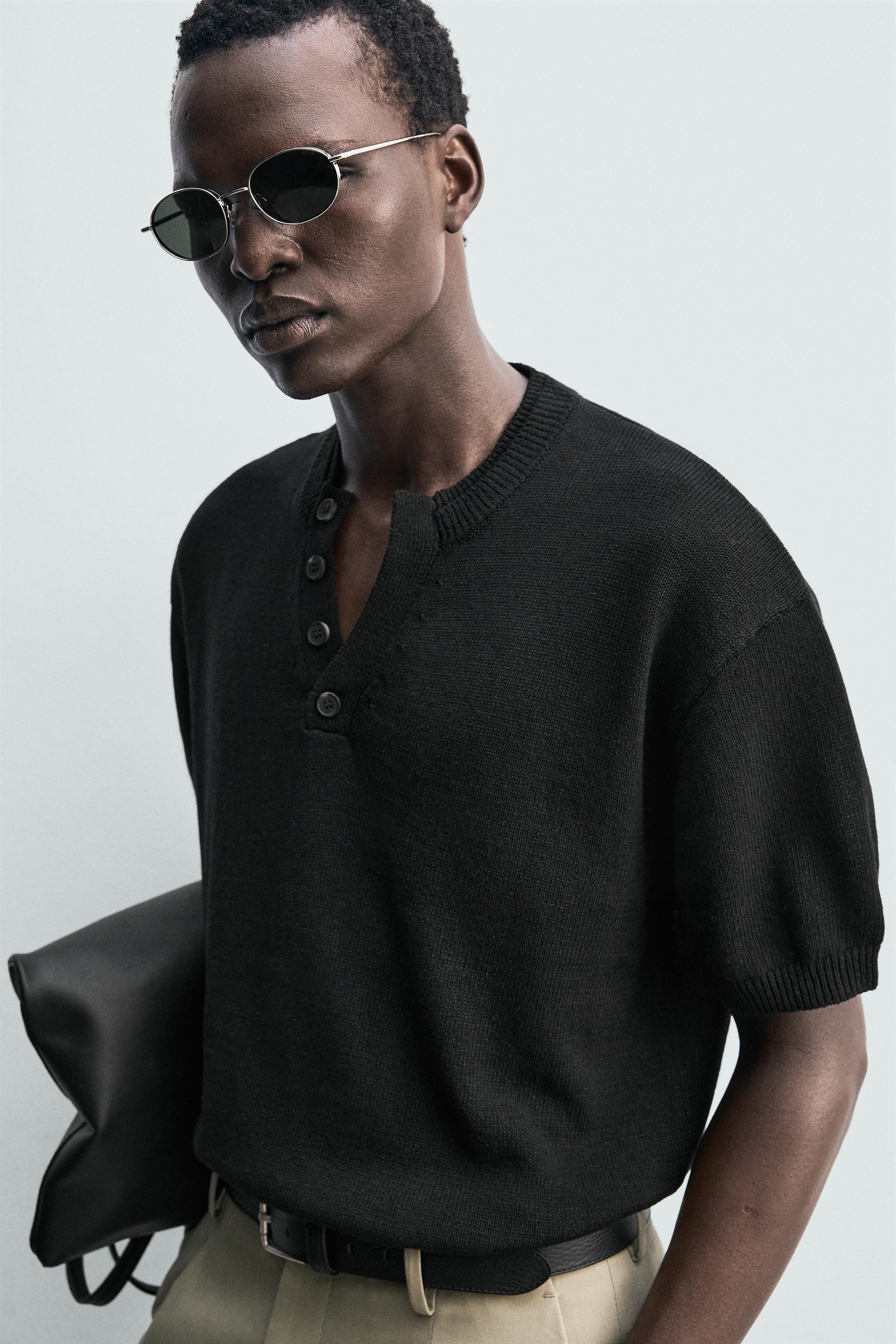 PAMUKLU VE KETEN ÖRGÜ T-SHIRT