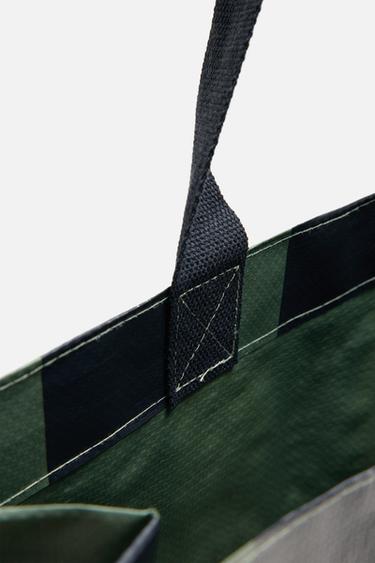 STRIPED TOTE BAG - Blue green by Zara - Image 4