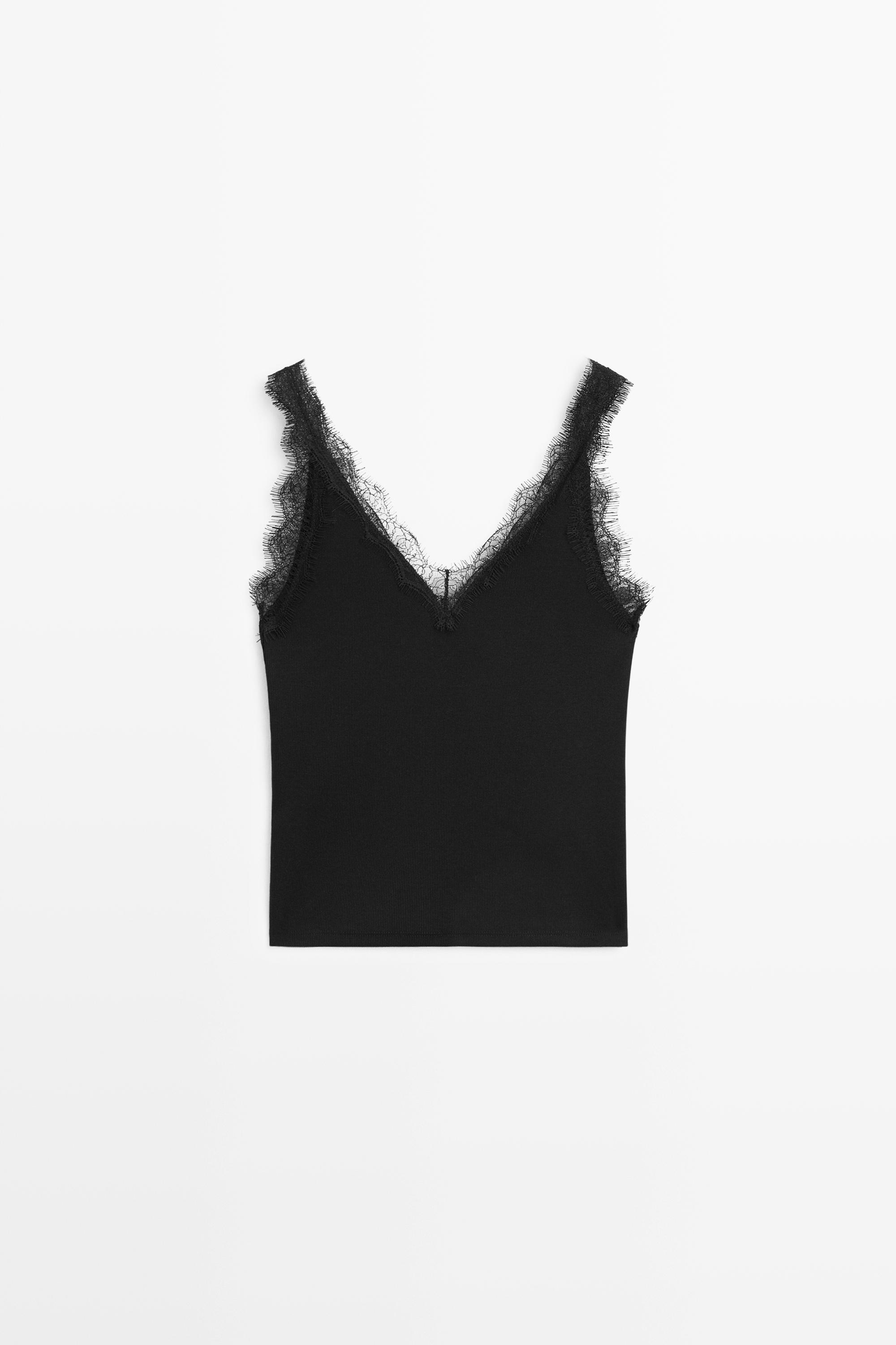 Strappy lace-trim top