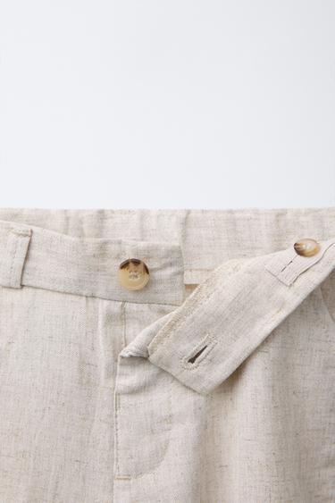 PANTALON DE COSTUME AVEC LIN - Beige clair de Zara - Image 2