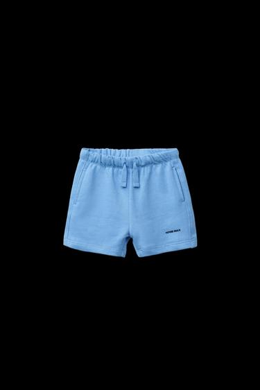 Zara TEXT PLUSH SHORTS - Sky blue - Image 0