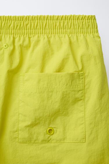 6-14 YEARS/ PLAIN SWIM BERMUDA SHORTS - Mustard by Zara - Image 3
