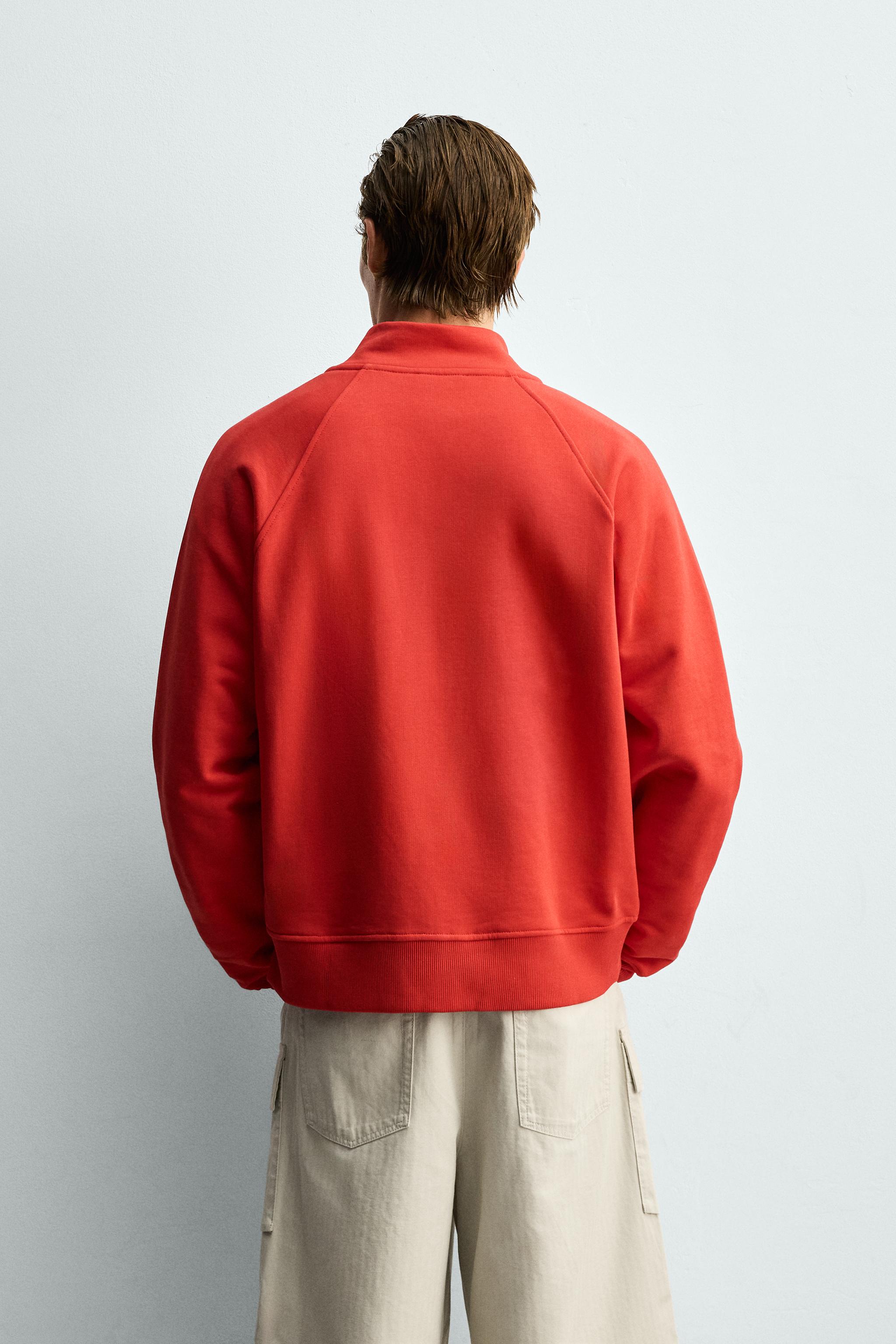 Мужские худи Zara CONTRAST ZIP RELAXED FIT SWEATSHIRT — фото 3