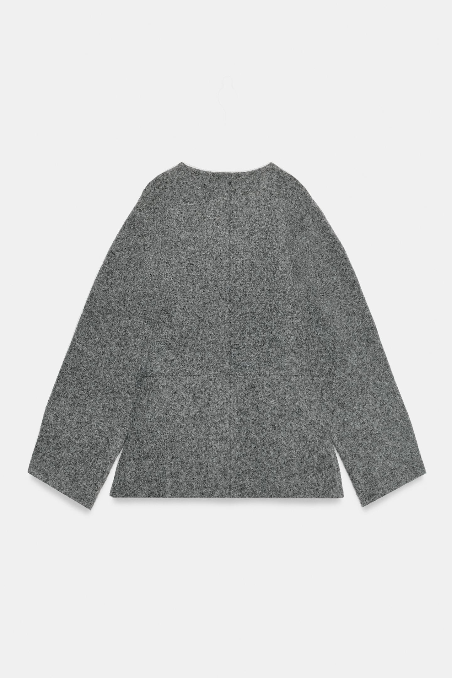 Женская куртка Zara Fitted Knit, цвет: Серый — фото 7