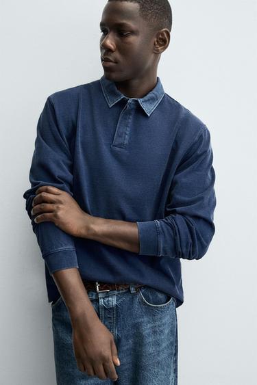 SWEAT POLO COL CONTRASTE - Bleu / Indigo de Zara - Image 5