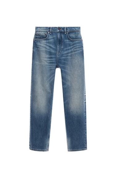 JEANS STRAIGHT ANKLE FIT - mellemblå fra Zara