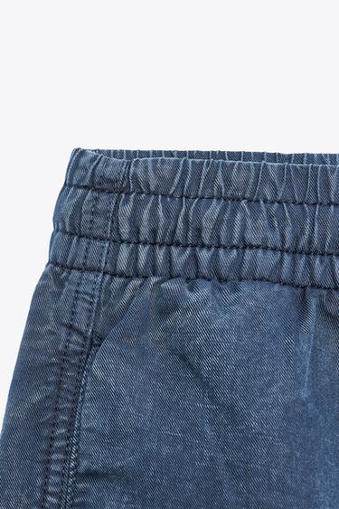 Zara SEAMED JOGGER PANTS - Blue