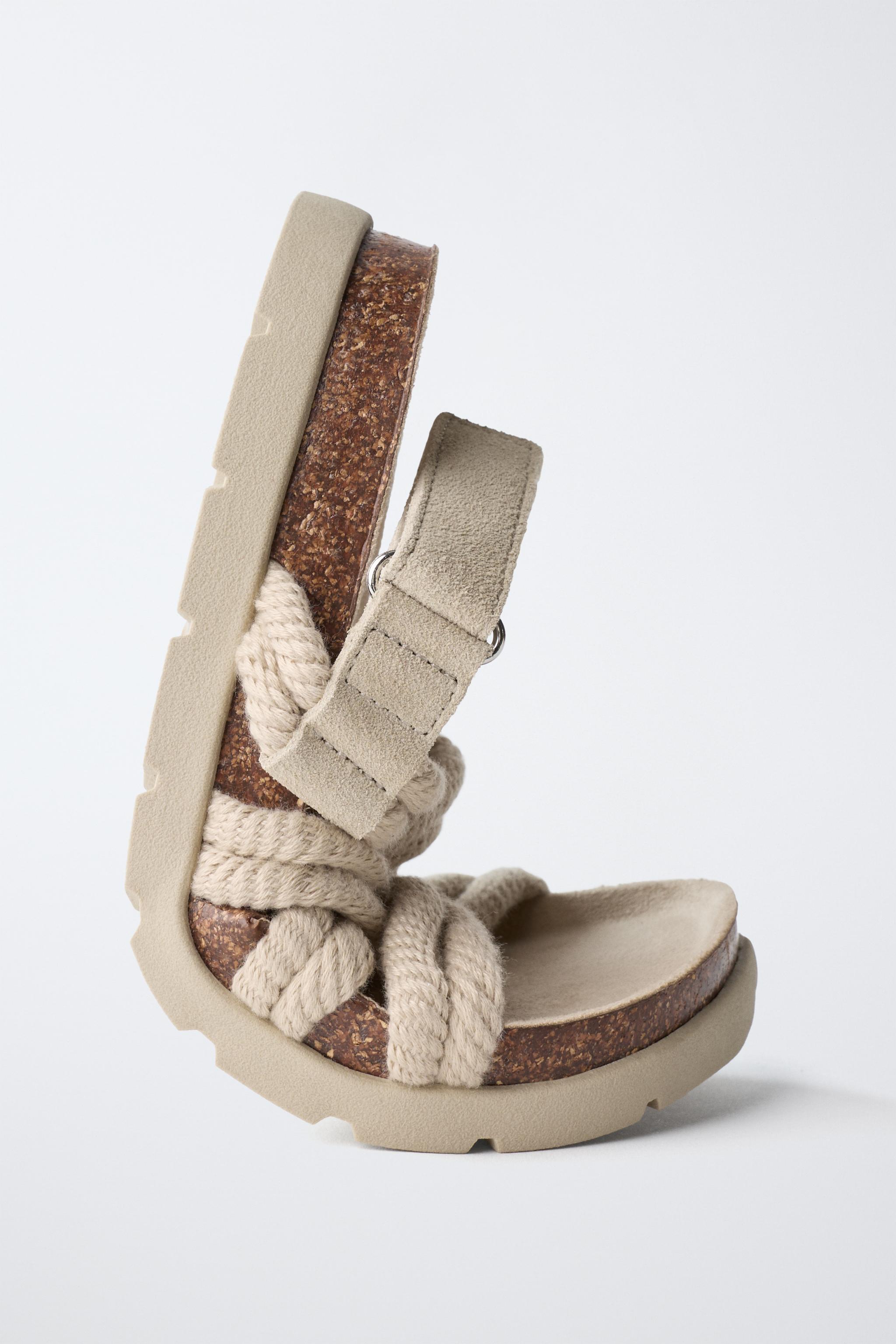 Детские сандалии Zara ROPE DESIGN LEATHER SANDALS — фото 3