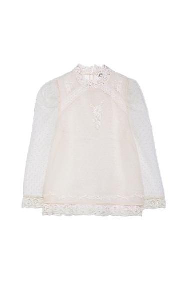EMBROIDERED PLUMETIS BLOUSE