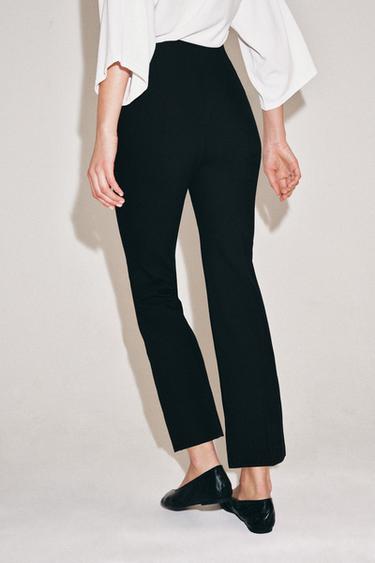 ZW COLLECTION HIGH-WAIST CROPPED TROUSERS - Black by Zara