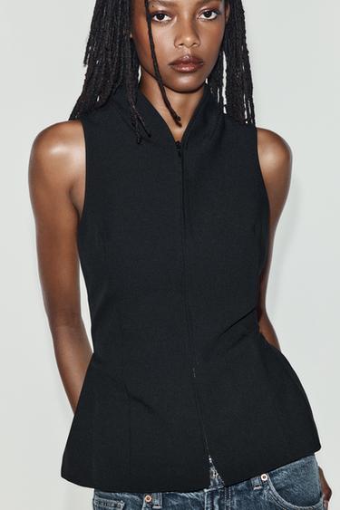 COLETE AJUSTADO COM VOLUME - Preto da Zara
