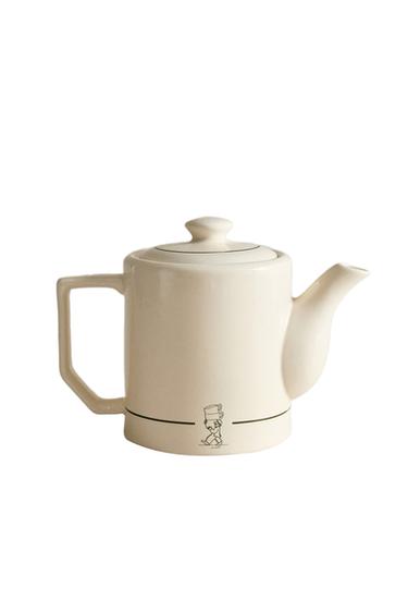 TEEKANNE AUS STEINGUT FÜR CAFÉS - Weiß / Grün von Zara