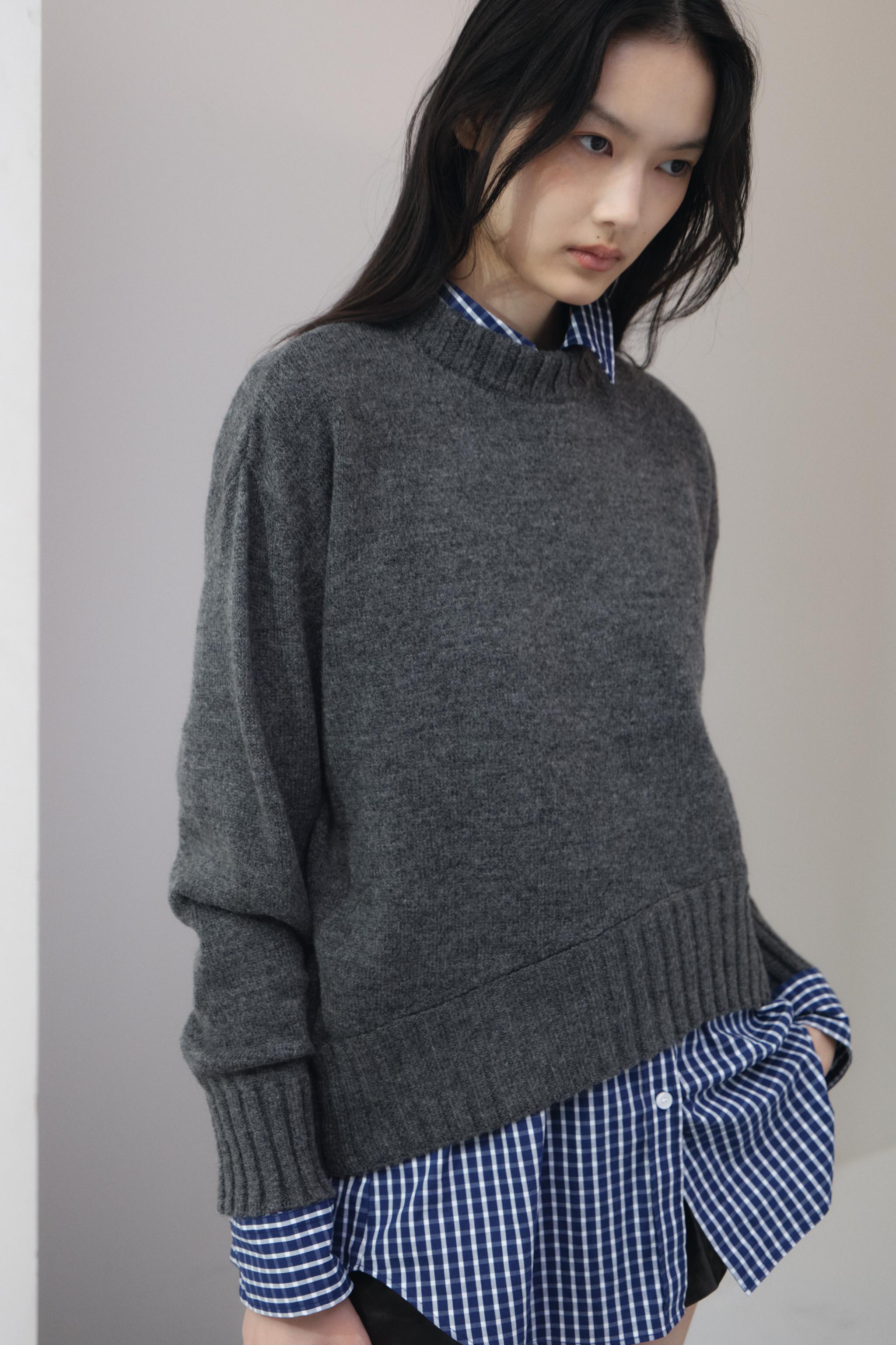リブニットセーター - グレーマール | ZARA Japan / 日本