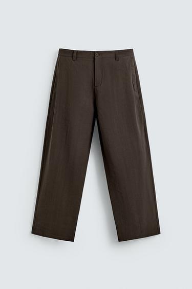 FLOWING PLEATED TROUSERS - Brown by Zara
