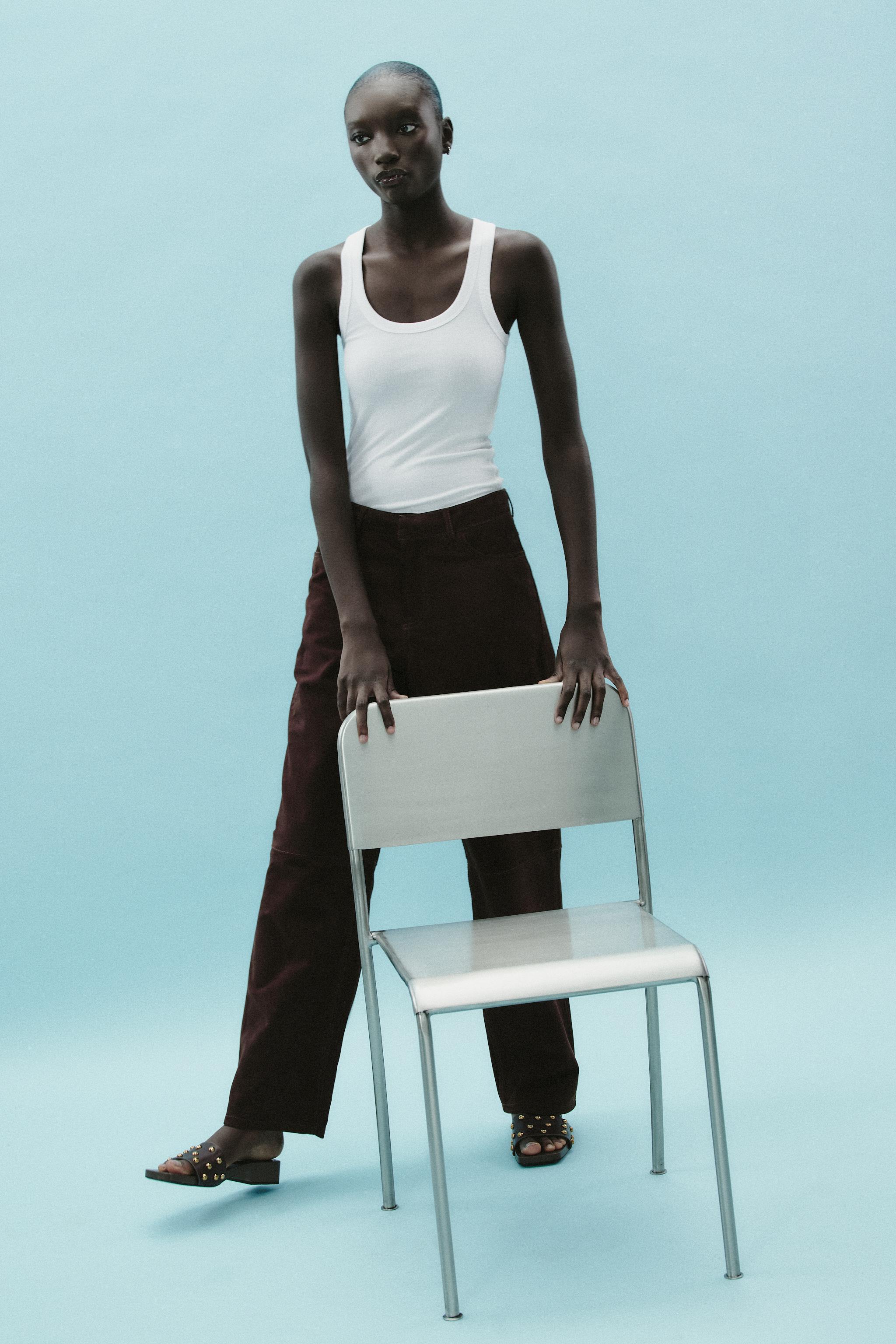 STUDDED LEATHER HEELED SANDALS - Brown | ZARA United States