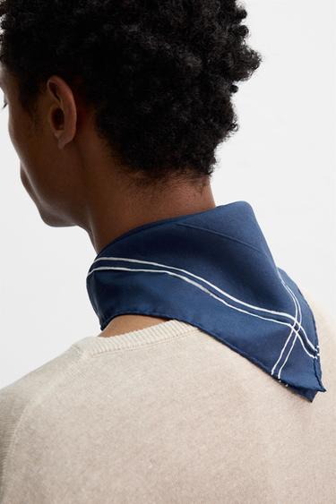 SILK BANDANA - Navy blue by Zara - Image 2