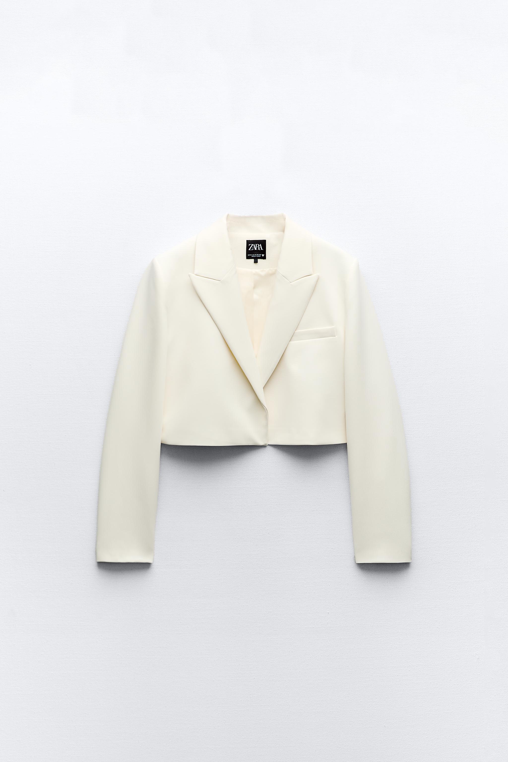 Zara Cropped Corset in Oyster White, Women's Fashion, Tops