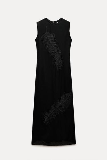 Zara ZW COLLECTION LACE DRESS - Black