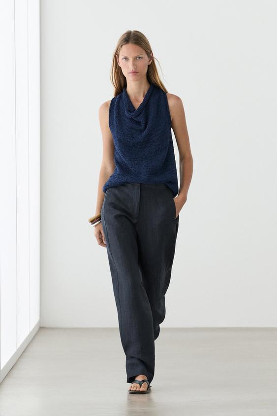 Trousers with gathered hems from Zara - $180