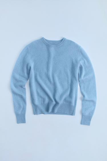 WOOL KNIT SWEATER - Light blue by Zara