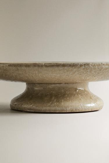 CRACKLED CERAMIC TALL TRAY - White by Zara - Image 3