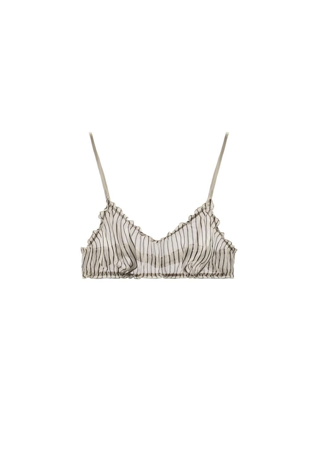 100% VISCOSE STRIPED PRINT BRA - image 3