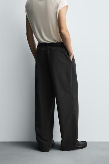 PANTALON COUPE LARGE PLIS - Gris anthracite de Zara - Image 2