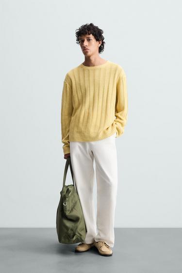 JERSEY 100% LINO CANALÉ - Amarillo de Zara - Imagen 0