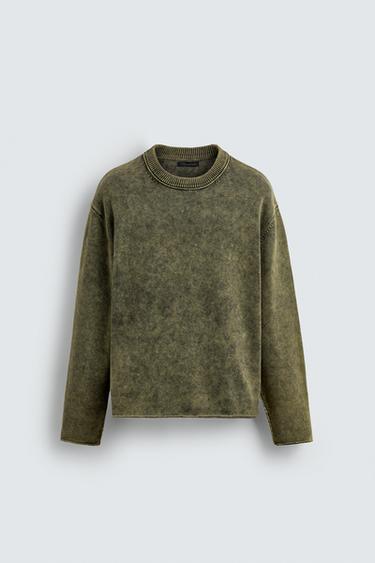 WASHED COTTON SWEATER - washed green by Zara - Image 6