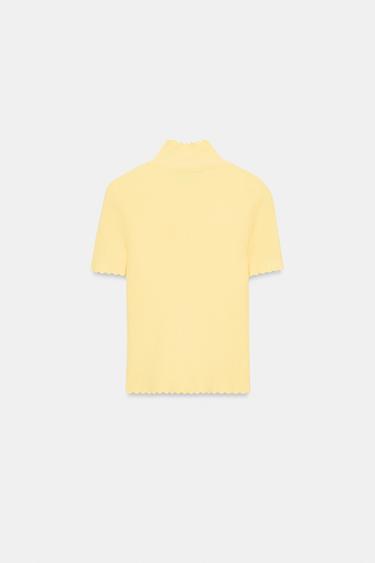 TOP EN MAILLE CÔTELÉE - Jaune pastel de Zara - Image 5
