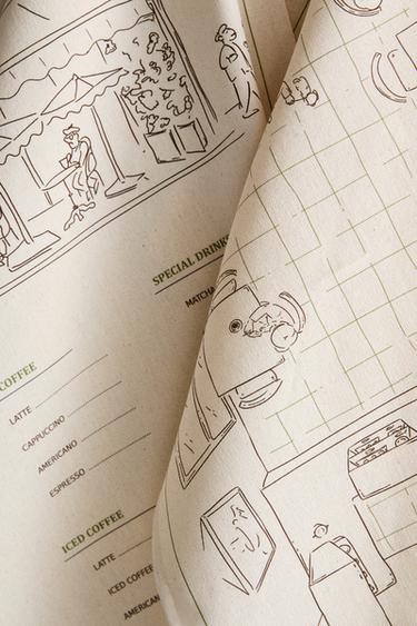 PACK OF COTTON CAFÉ TEA TOWELS (PACK OF 2) - Brown by Zara - Image 3