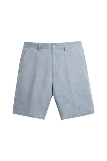 100% LINEN BERMUDA SHORTS