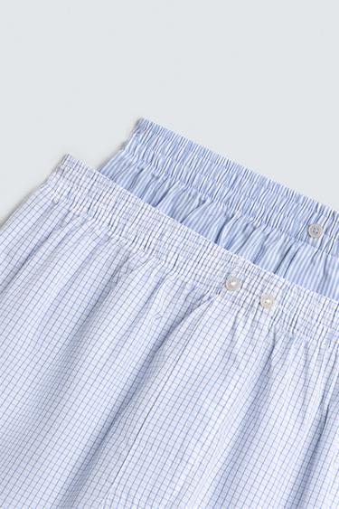 LOT DE DEUX BOXERS EN POPELINE ASSORTIS - Bleu de Zara - Image 5