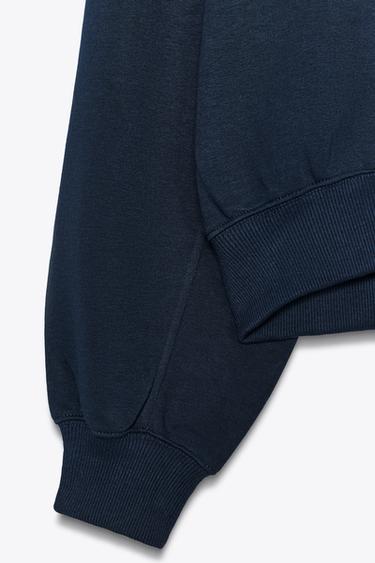BASIC PLUSH SWEATSHIRT - Navy blue by Zara - Image 5