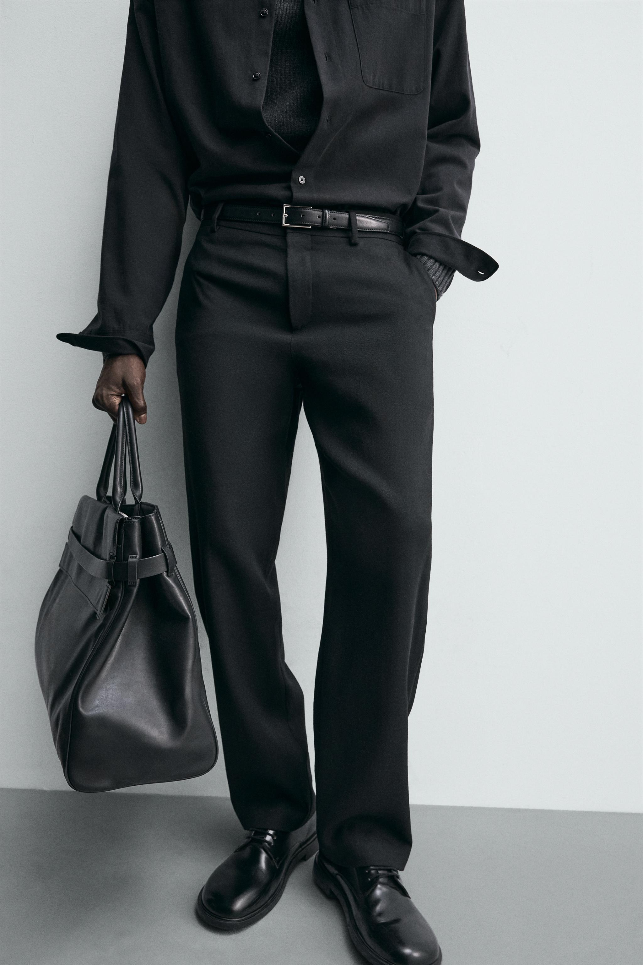 100% WOOL STRAIGHT FIT PANTS