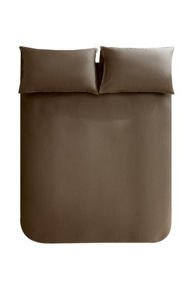 SATEEN JACQUARD DUVET COVER (300 THREAD COUNT) - Brown / Taupe by Zara