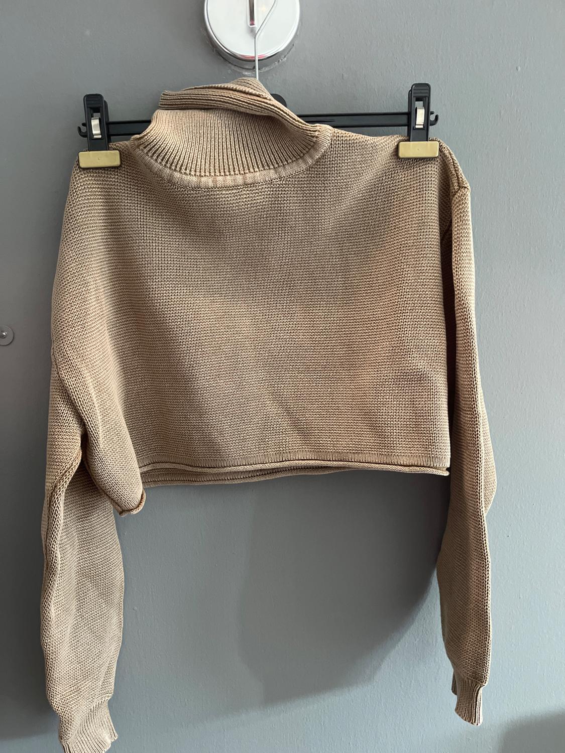 ACID WASH KNIT CROPPED SWEATER - Image 4