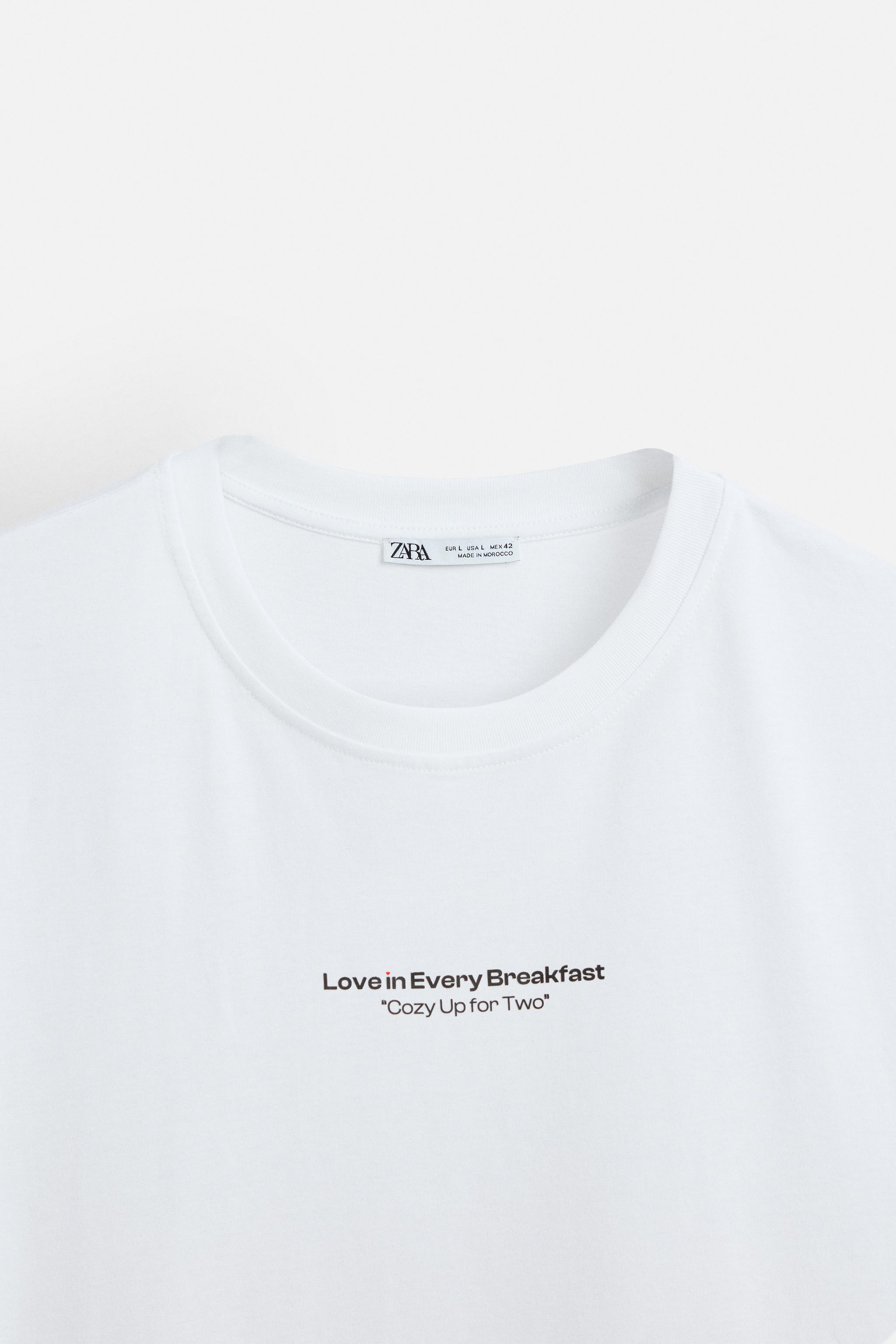 【ZARA】トーストプリント LIMITED EDITION Tシャツ  5644/414 LIMITED EDITION TOAST PRINT T-SHIRT - White | ZARA United States