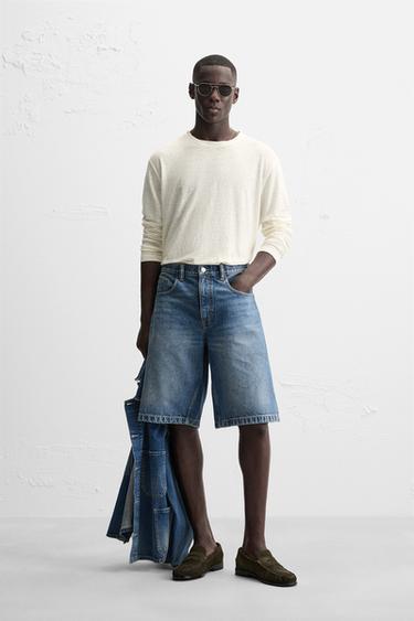 LINEN BLEND T-SHIRT - Oyster-white by Zara - Image 0